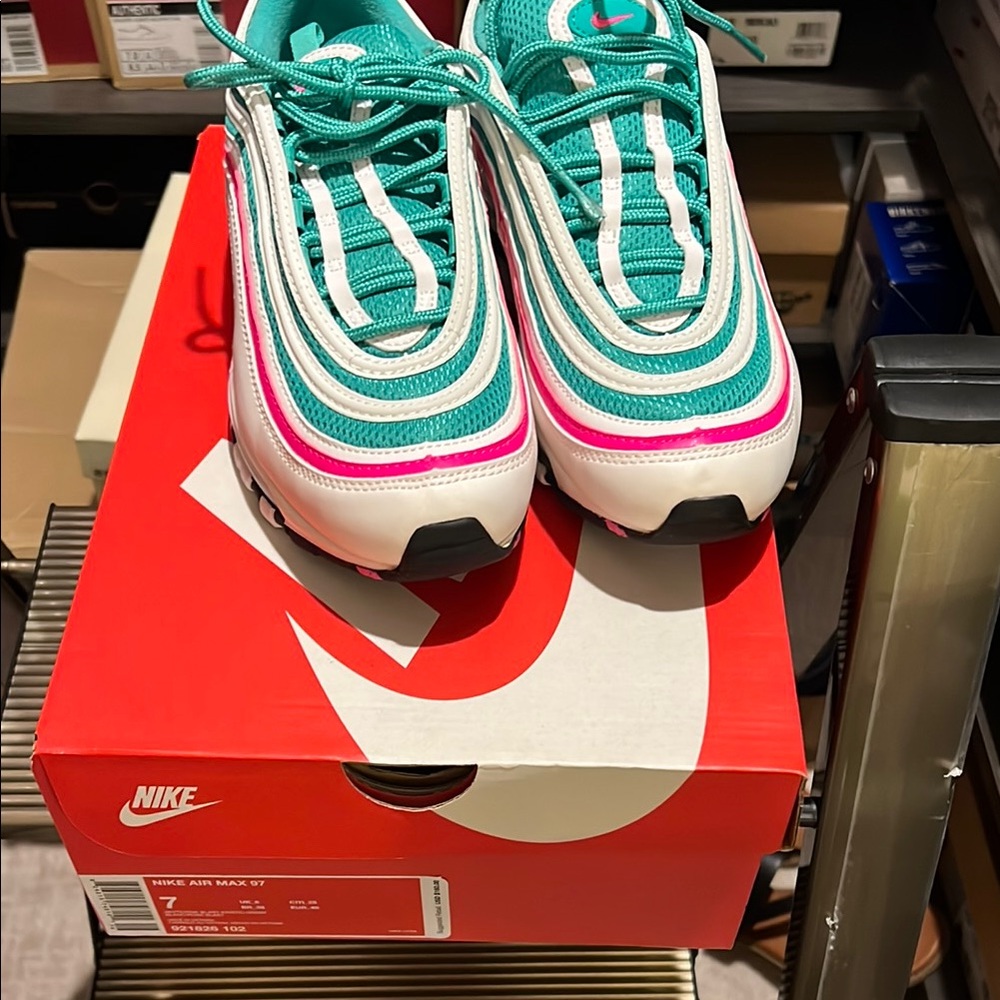Nike Air Max 97 Teal and Pink Sneakers